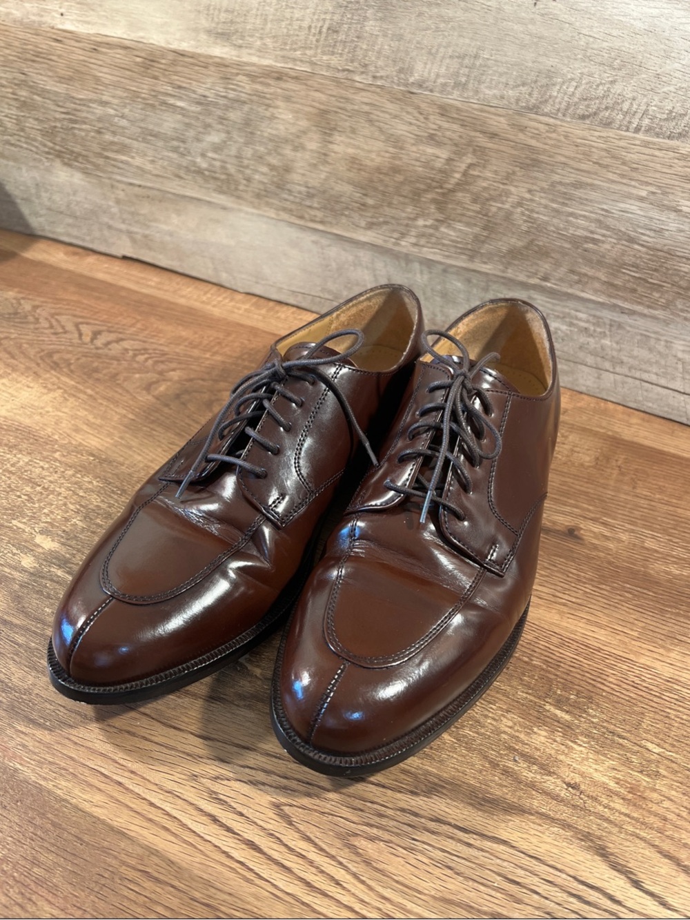 Cole Haan Men’s Dark Brown Leather Split-Toe Derby Shoes